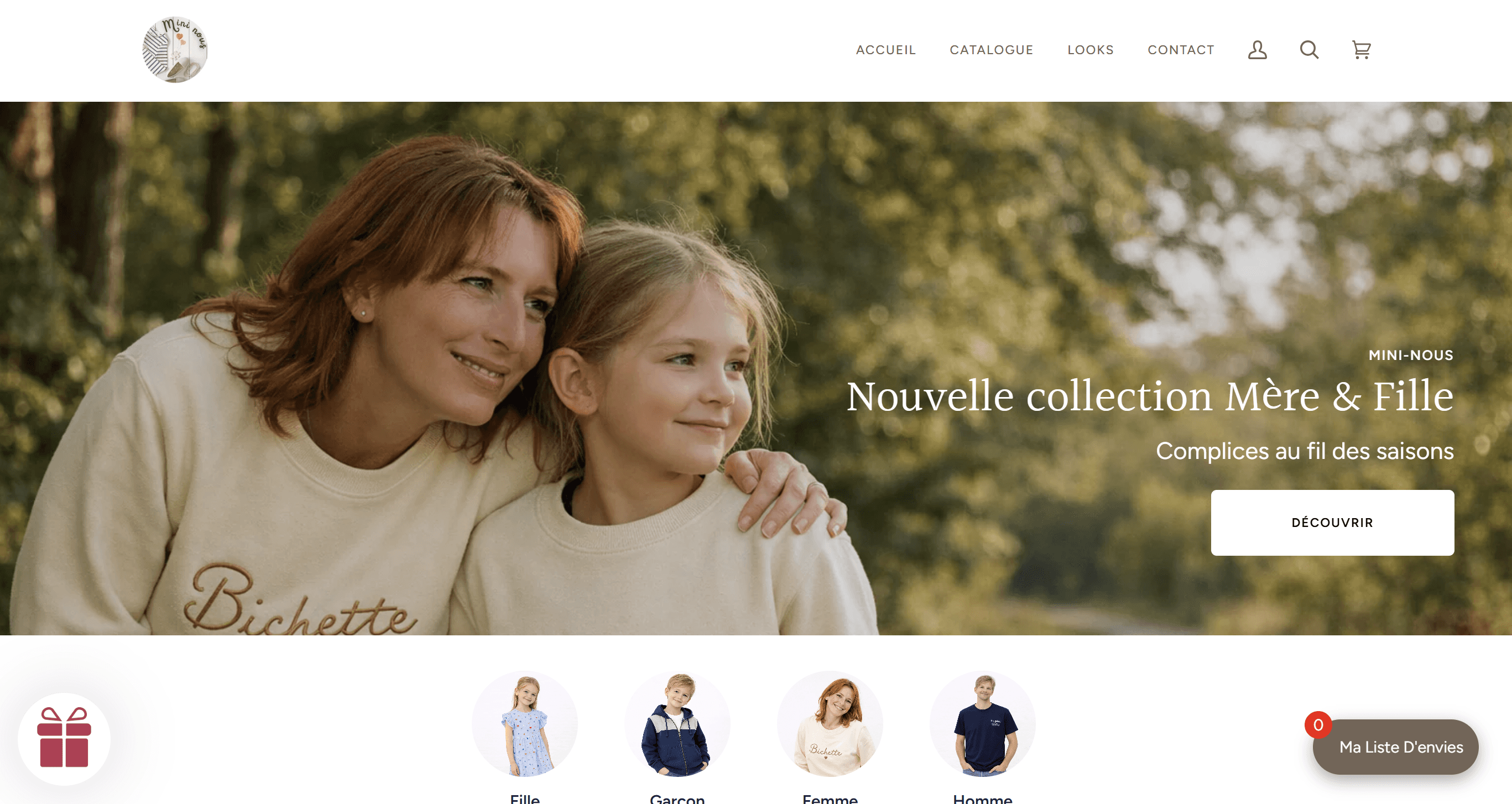 Mini-Nous, boutique Shopify